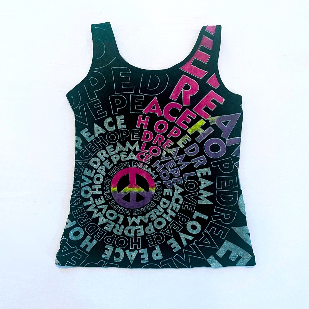 Girls Sz L (14) Peace Hope Love Tank Top